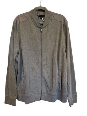 Michael Kors Gray Heather Full-Zip Track Jacket Sweatshirt XXL NWOT